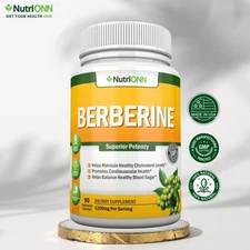 Berberine 1200Mg Per Serving -  Blood Sugar & Heart Support - 90 Vegan Capsules