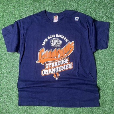 Y2K Syracuse Orangemen 2003 NCAA Final Four Champions navy blue T-shirt Size XL