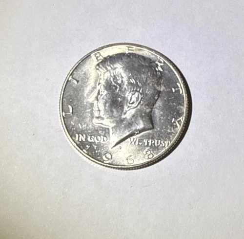1968-D Kennedy Half Dollar. Beautiful Shine. Almost Uncirculated Appearance.