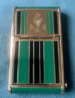 Vintage Enamel Musical Compact Royal Irish Regiment Boxed Working Rare Military