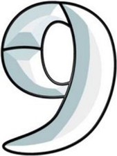 Number 9 - Glass Number Bevel Cluster