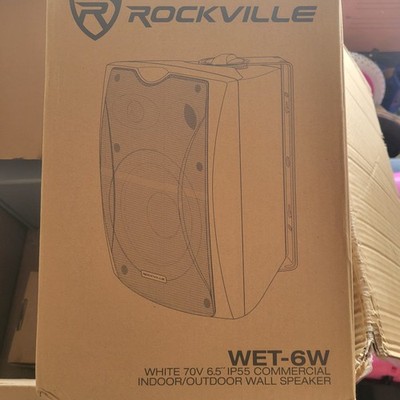 Rockville WET-6W 70V 6.5'' IPX55 Commercial Wall Speaker, White