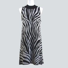 MICHAEL KORS Zebra Print %100 Cotton Dress  Size S/P