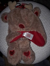 BNWT AGE 0-6 MONTHS REINDEER HAT AND MITTENS