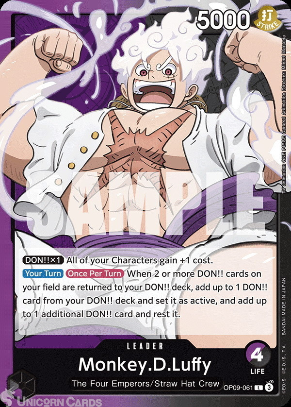 OP09-061 Monkey.D.Luffy : Leader English One Piece TCG Card : OP09: Emperors in