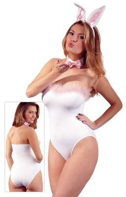 BUNNY Set in Weiss und Rosa - mit Fliege und Haarreif