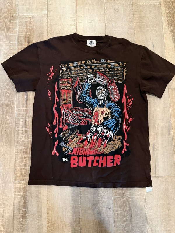 Warren Lotas Night of the Butcher Brown Graphic TShirt Mens L - Great for RESALE