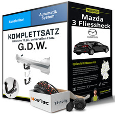 Für MAZDA 3 Fliessheck Typ BP Anhängerkupplung abnehmbar +eSatz 13pol uni. 18-