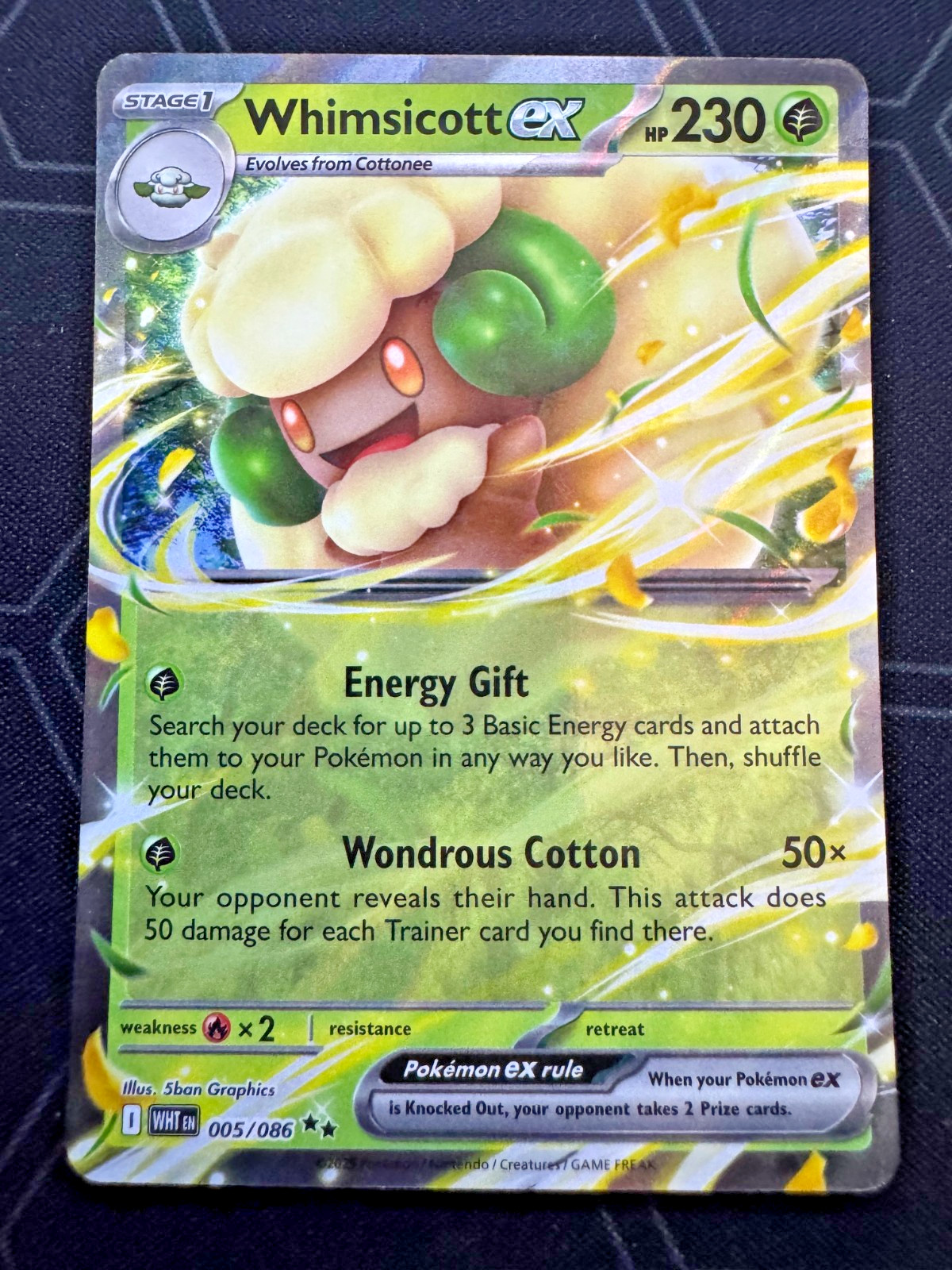 Whimsicott ex 005/086 Sv: White Flare Pokemon Card
