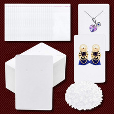 400 Pcs White Earring Cards Packaging Supplies Kit Earring Display Holder Cards