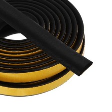 16.4FT Solid Rubber Weather Stripping, Self Adhesive EPDM Strips