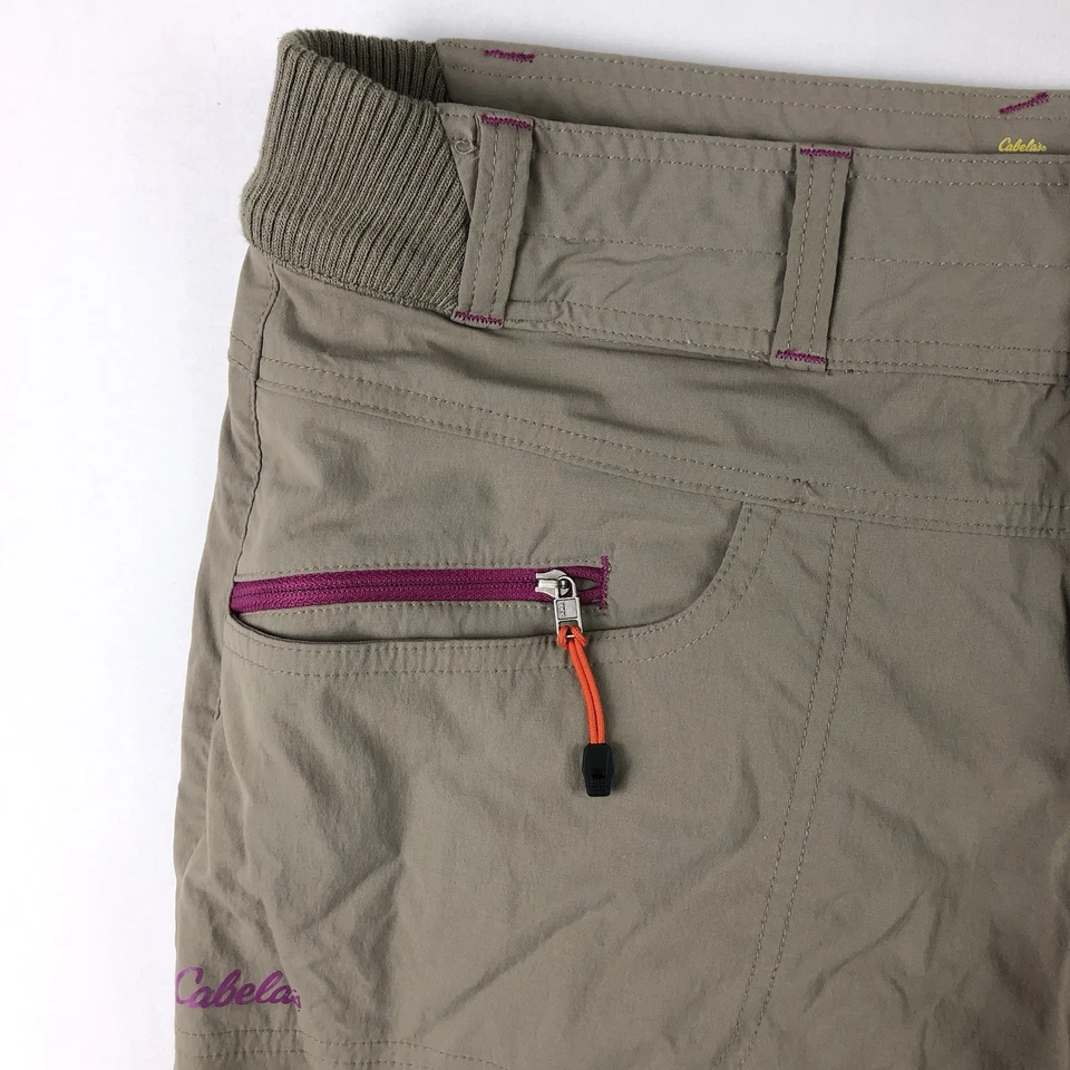 Cabelas XPG Trail Pants Womens 8 (32x31) Khaki Cargo Nylon Stretch Hiking Pants - Image 3 of 4