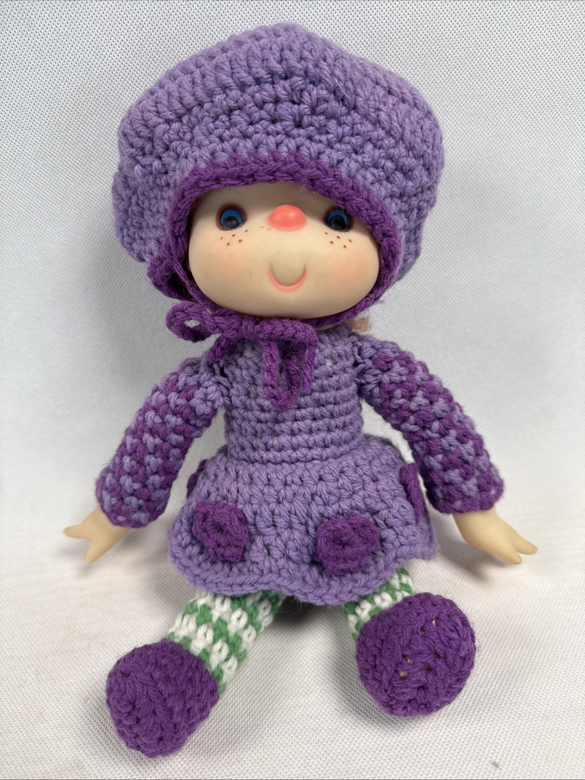 Vintage Strawberry Shortcake Grape Jelly Doll Crochet Handmade Purple 12 Inches