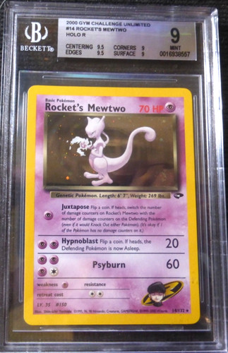 Rocket's Mewtwo (Unlimited) graded BGS 9 for sale on eBay