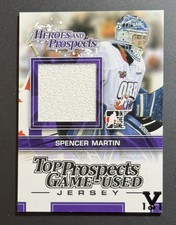 Spencer Martin 2013-14 ITG BLACK VAULT 1:1 Top Prospects Game Used Jersey 1 Of 1