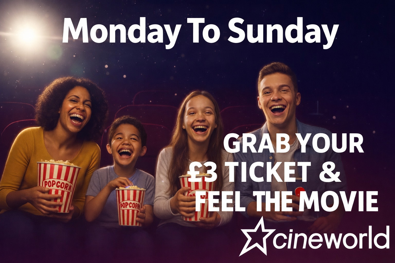 1 x Cineworld Cinema Ticket Valid: EVERYDAY FAST DELIVERY – Read Description