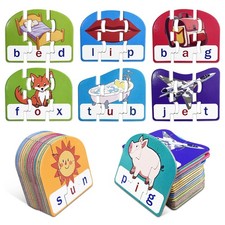 CVC Puzzle Cards for Kids   Phonics  Spelling Games for Toddlers 3-Letter Wo...