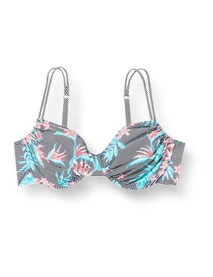 FIREFLY Damen Malisa Bikini-Oberteil Badetop Schwimmtop, Blau Flower/Stripe, 40E - Bild 1 von 4