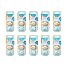 10 x 2pcs babylove Silicone Pacifier, symmetrical, ochre/turquoise, size 3