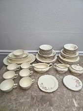 Homer Laughlin Virginia Rose 59 Piece Dinnerware Set – Mixed Condition – Vintage