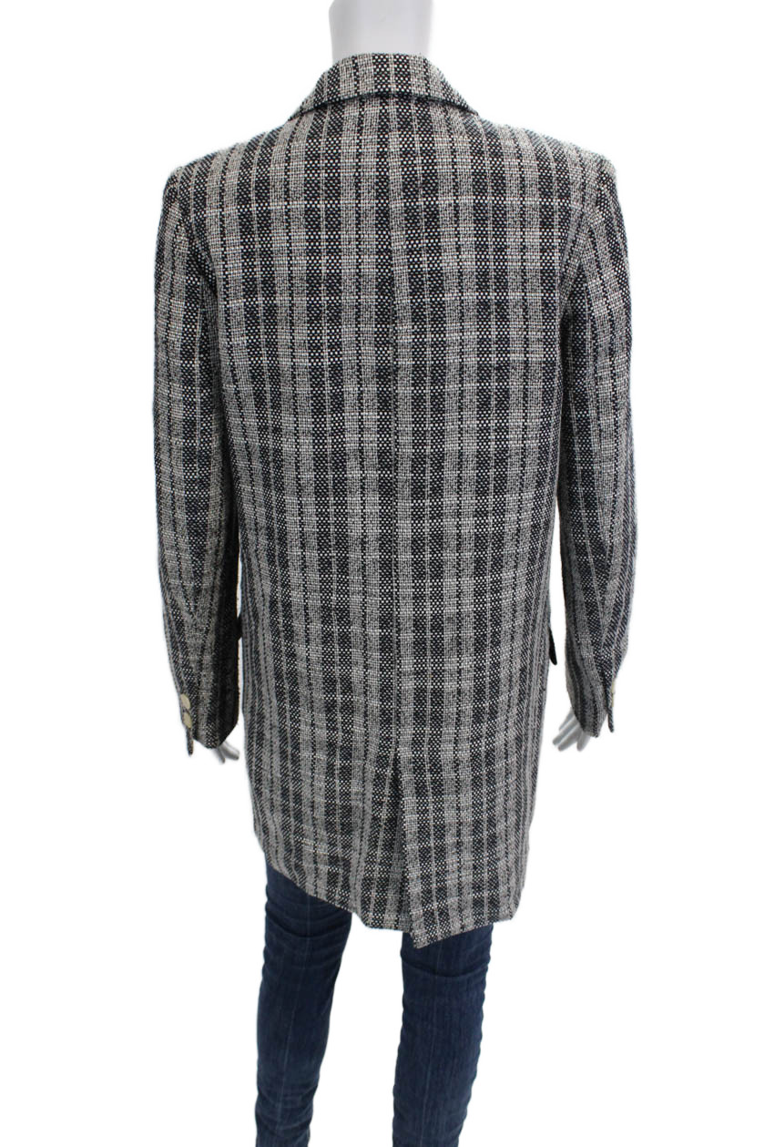 Zara Basic Womens Black Checked Collared Button B… - image 4