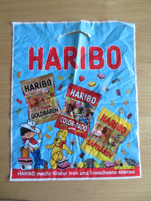 Plastiktüte Haribo und Maoam, nur kurz genutzt, ca. 37 cm x 34 cm