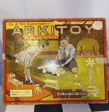 1929 Arkitoy No. 3 play lumber set G.B. Lewis Company w/directions orig. box