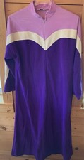 Vintage Vanity Fair Women  s Size L Dress Robe Purple 70s Retro 1/2 Zipper