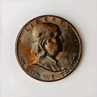 HARDER 1954-S OLD ALBUM TONED Franklin BU+++ 90% SILVER Half Dollar
