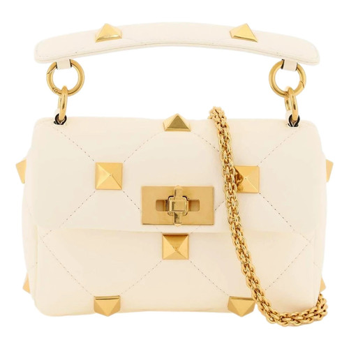 Valentino Garavani Roman Stud Small Crossbody Bag Ivory Nappa Leather NEW