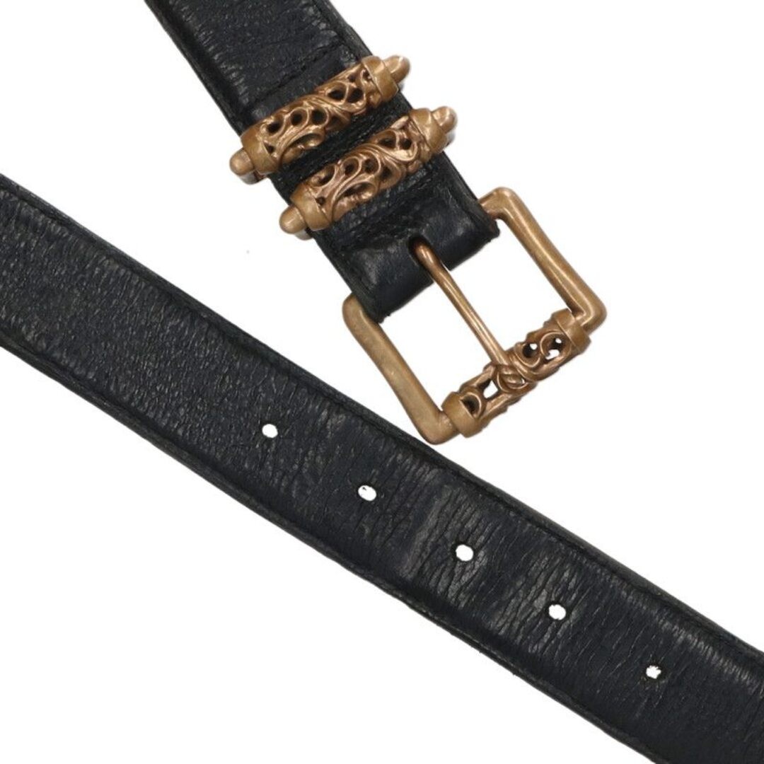 Chrome Hearts BRONZE BLT ROLLER 3pc Leather Belt Men 38"" Used 3faa1aca05c462336 thumbnail 5