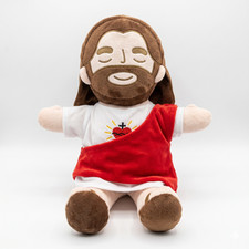 Soothing Breathing Jesus Plush - Musical Sleep Companion with Lights Sound