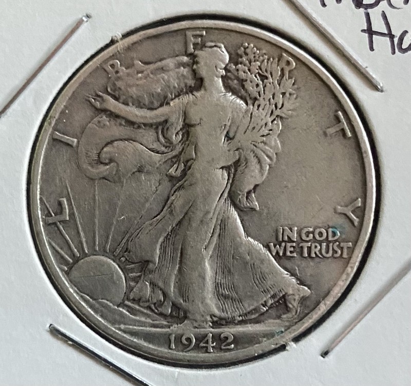 1942-S Walking Liberty Half Dollar VF WWII Era San Francisco 90% Silver US Coin