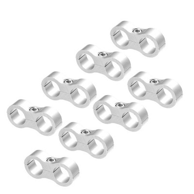 8pcs Silver Tone AN6 14mm Car Hose Separator Clamp Fitting Adapter with Wrench