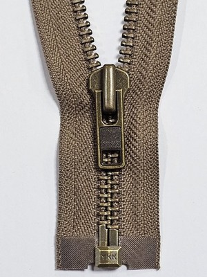 YKK Reißverschluss teilbar Metall extra- stark 8mm Kette brüniert 45-80cm 12 Fb.