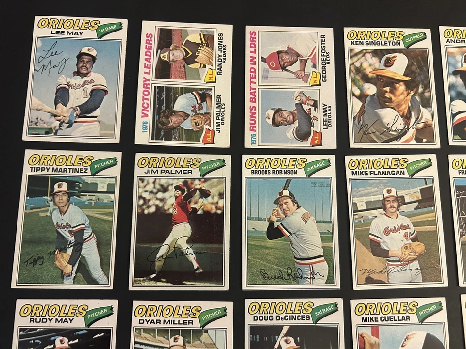 1977 Topps BALTIMORE ORIOLES Complete TEAM Set JIM PALMER Brooks ROBINSON Blair - Image 2 of 2