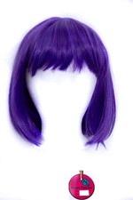 12'' Short Straight Chin Length Amethyst Purple Synthetic Cosplay Wig NEW
