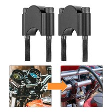 Black Handlebar Clamp Risers 7/8" Bars 30mm Height For Kawasaki KLX300 1997-2024