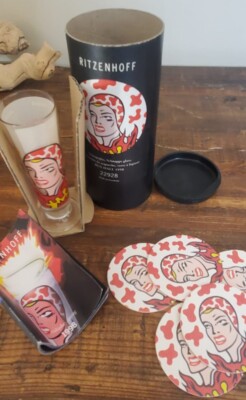 Rare Ritzenhoff schnapps 4.5  shot glass 1998 Ben Hall Artist New Never Used