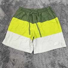 Nike Swim Trunks Shorts Mens Large Green Gray Mesh Lined Beach Pool