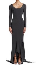 $5995 Dolce & Gabbana Women's Stretch Silk Gown Maxi Dress Grey Size 44 / US 8