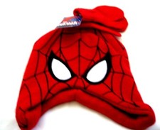 Kid's Spider-man Beanie Ski Cap Spider-man Matching Mittens Combo-Brand New