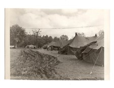 WWII WW2 Original Photo Muddy Tracks to Military Tent City 1940s READ 