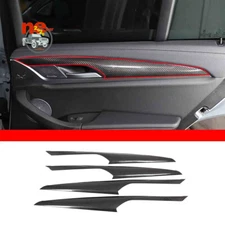 Real Carbon Car Inner Door Trim Frame 4 Piece Strip Accessories For BMW X3 18-20