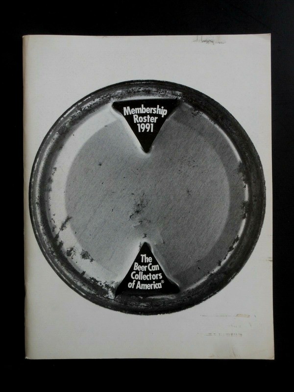BEER CAN COLLECTORS OF AMERICA 1991 BCCA MEMBERSHIP ROSTER   98 pages / no tears