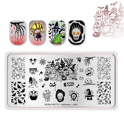 Halloween Nail Art Manicure Decorating Styles Stamping Plate Image Transfer Kit - Picture 26 of 49