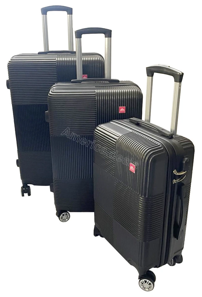 3 Piece Luggage sets Lightweight Durable Spinner Suitcase Carry On 20" 24" 28" - Image 2 of 4