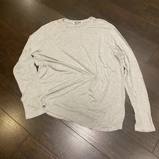 JOAH BROWN Long Sleeved T-Shirt ONE SIZE Heather Grey Made In USA Lightweight