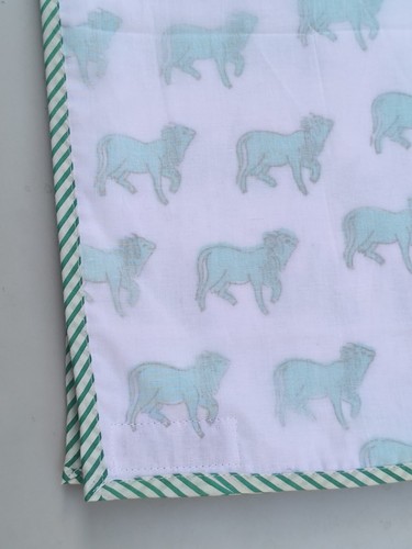HY# Reversible Baby Dohar Soft Cotton Quilt Hand Block Print Soft Dohar Floral - Picture 2 of 7