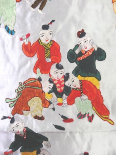 Bordado chino de seda tejido a mano - 100 niños (120 cm x 73 cm) #2 - Imagen 7 de 7